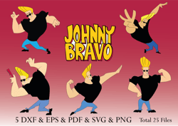 Johnny Bravo, Johnny Bravo svg, png, eps, dxf, pdf, Johnny Bravo clipart, Cartoon svg, Digital Download