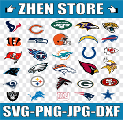 NFL Logo SVG Bundle – Football Logo–NFL Logo NFL Teams Svg  Clipart Digital Download