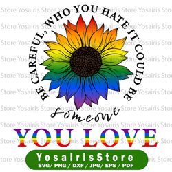 LGBT Pride Sunflower PNG File, Watercolor LGBTQ pride month, sublimation design digital download