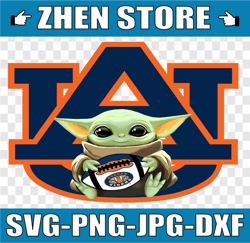 Baby Yoda with Auburn Tigers Football PNG,  Baby Yoda png, NCAA png, Sublimation ready, png files for sublimation,printi