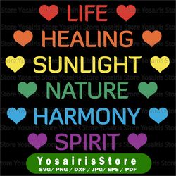 Life Healing Sunlight Nature Harmony Spirit Svg, Funny Pride Month Svg For Gay Lesbian Bisexual Transgender Queer, LGBT