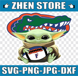 Baby Yoda with Florida Gators Football PNG,  Baby Yoda png, NCAA png, Sublimation ready, png files for sublimation