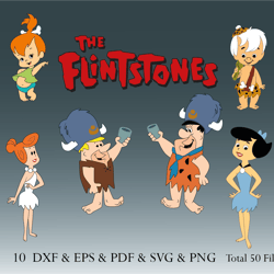 The Flintstones, Cartoon Svg, 70s Cartoon, Digital Download, Instant Download, Cartoon Clipart, svg, png, pdf, eps, dxf