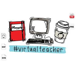 Virtual Teacher, Class Online Svg, Teacher, Teacher Svg, Teacher Gifts, Gift For Teacher, Teacher Life, Teacher School S