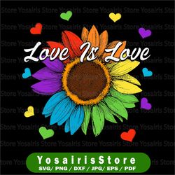 LGBT Pride colorful sunflower sublimation png file - Love is Love Gay sublimation PNG file only