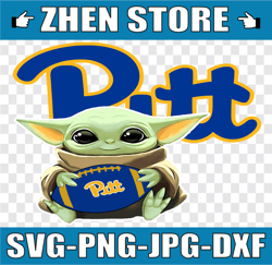 Baby Yoda with Pittsburgh Panthers Football PNG,  Baby Yoda png, NCAA png, Sublimation ready, png files for sublimation