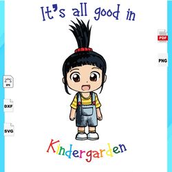 Its All Good In, Cartoon Girl Rigged Character, Back To School Svg, Kindergarten Gifts Svg, Kindergarten Svg, Pre K Svg,