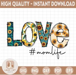 Mom Sunflower Love PNG, Design Sublimation, Digital Design, Download Graphic PNG