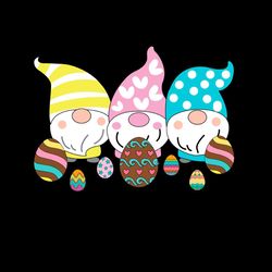 Cute Three Gnomies Easter Eggs SVG PNG