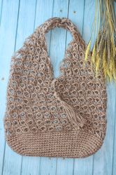 Crochet Pattern, Crochet bag DIY, Beach bag, Market bag, Reusable grocery bag, Shopping bag, Hobo handbag