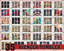 35 Avengers Tumbler Bundle Png, Avengers 20 oz Skinny Tumbler Png, Avengers Tumbler Wrap Png, Tumbler Design