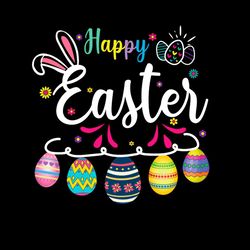 Happy Easter Spring Eggs Bunny PNG Sublimation Designs