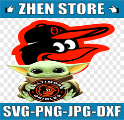 Baby Yoda with Baltimore Orioles Baseball PNG,  Baby Yoda MLB png, MLB png, Sublimation ready, png files for sublimation