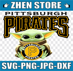 Baby Yoda with Pittsburgh Pirates Baseball PNG,  Baby Yoda MLB png, MLB png, Sublimation ready, png files for sublimatio