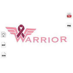 Wonder Warrior, Wonder Woman, Breast Cancer Svg, Cancer Awareness, Cancer Svg, Cancer Ribbon Svg, Breast Cancer Ribbon,