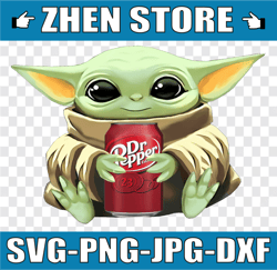 Baby Yoda with Dr Pepper PNG,  Baby Yoda png, Sublimation ready, png files for sublimation
