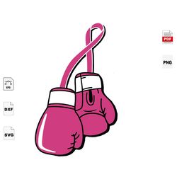 Pink Boxing Gloves, Breast Cancer Svg, Cancer Awareness, Cancer Svg, Cancer Ribbon Svg, Breast Cancer Ribbon, Breast Can