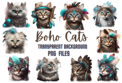Boho Cats Png Clipart,boho cats digital download
