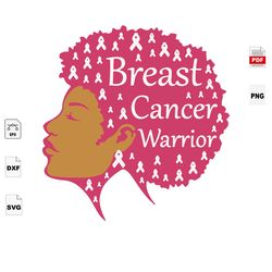 Breast Cancer Gift, Breast Cancer Svg, Cancer Awareness, Black Girl Svg, Cancer Ribbon Svg, Breast Cancer Ribbon, Breast