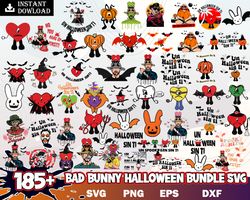 185 Bad Bunny Halloween Bundle Svg, Un Halloween Sin Ti  Svg, Bad Bunny Halloween Svg, Halloween Svg, Png Dxf Eps File