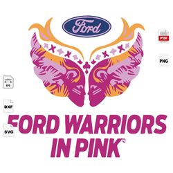 Ford Warriors In Pink, Ford Brand, Ford Svg, Ford Wing, Breast Cancer Svg, Cancer Awareness, Cancer Svg, Cancer Ribbon S