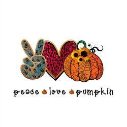 Peace Love Pumpkin SVG, Halloween Pumpkin SVG, Love Halloween SVG