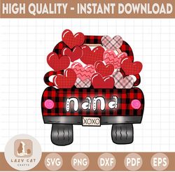 Nana Heart TrucK PNG, Mother's Day Truck, Sublimation, PNG, Buffalo Plaid