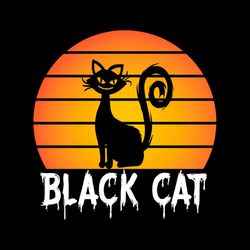 Black Cat Dripping Halloween Night SVG PNG