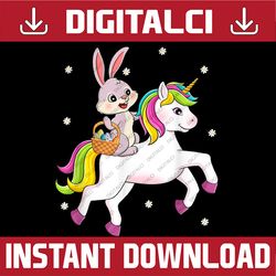 Easter Day Bunny Riding Unicorn Girls Easter Eggs Easter Day Png, Happy Easter Day Sublimation Design