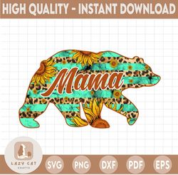 Mama Bear Sunflowers Leopard PNG, Mother's Day Png, Sublimation Design, Bear Png, Mother's Day Png, Leopard  Png Downloa