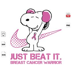 Just Beat It, Breast Cancer Warrior, Snoopy, Snoopy Svg, Breast Cancer Svg, Cancer Awareness, Black Girl Svg, Cancer Rib