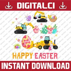 Happy Easter Construction Crane Truck Easter Day Png, Happy Easter Day Sublimation Design