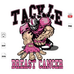 Tackle Breast Cancer, College Football, Breast Cancer Gift, College Football, Lover, Breast Cancer Svg, Cancer Awareness