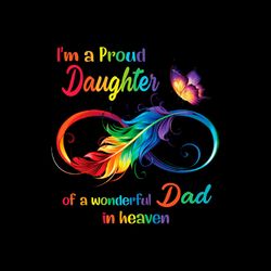 I'm A Proud Daughter Of A Wonderful Dad In Heaven PNG Sublimation Designs