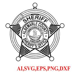 Albemarle county sheriff s badge, Seal, Logo, Ai, Vector, SVG, DXF, PNG,
