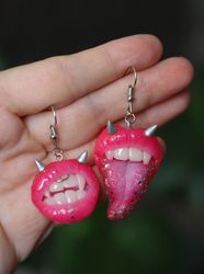 Earrings Pink earrings with glitter