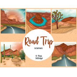 Road Trip Clipart | Desert Scene