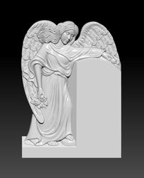 3D STL Model for CNC file Angel with a flower