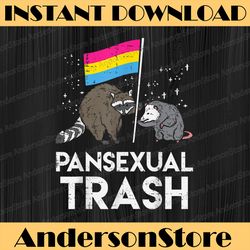 Pansexual Trash Raccoon Opossum Funny LGBTQ Pan Pride LGBT Month PNG Sublimation Design