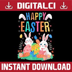 Happy Easter Day Cute Bunny With Eggs Easter Easter Day Png, Happy Easter Day Sublimation Design