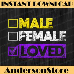 Male Female Loved Genderqueer Genderfluid LGBT Non Binary LGBT Month PNG Sublimation Design