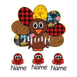 Cute Thanksgiving Turkey Family Name PNG Sublimation Designs