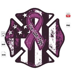 Live Love Fight, Fireman Svg, Breast Cancer Gift, America Flag, Breast Cancer Svg, Cancer Awareness, Cancer Ribbon Svg,