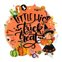 Little Miss Trick Or Treat Halloween Game PNG Sublimation Designs