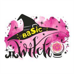 watercolor basic witch png, witch hat crystal ball png sublimation designs