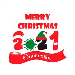 Merry Christmas Quarantine Red Toilet Paper SVG PNG