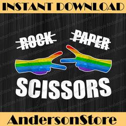 Rock Paper Scissors LGBT-Q Gay Pride Proud Ally Rainbow Flag LGBT Month PNG Sublimation Design