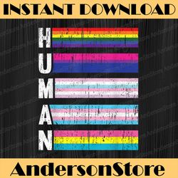 Human LGBT-Q Pride Flag Gay Bi Intersexual Trans Pansexual LGBT Month PNG Sublimation Design