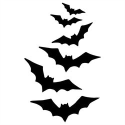 Flock Of Black Bats SVG Silhouette