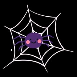 Cute Spider Halloween Spider Web SVG PNG